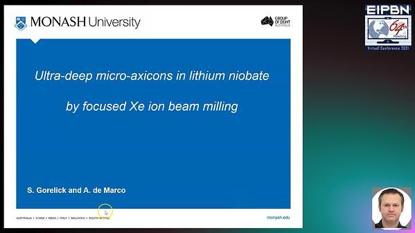 Ultra-deep micro-axicons in lithium niobate by focused Xe ion beam milling