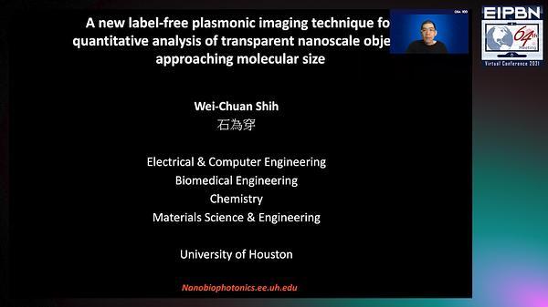 A new label-free plasmonic imaging technique for quantitative analysis of transparent nanoscale objects approaching molecular size