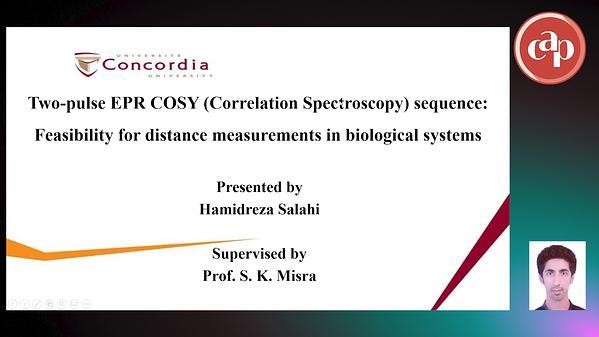 Magic-angle orientation selectivity in two-pulse EPR COSY (correlation spectroscopy) sequence: Distance measurements in biological systems