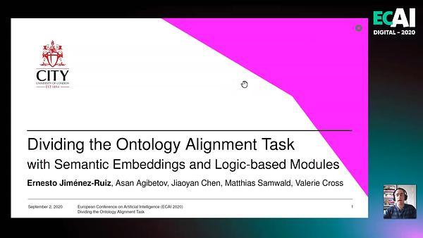 Dividing the Ontology Alignment Task with Semantic Embeddings and Logic-based Modules