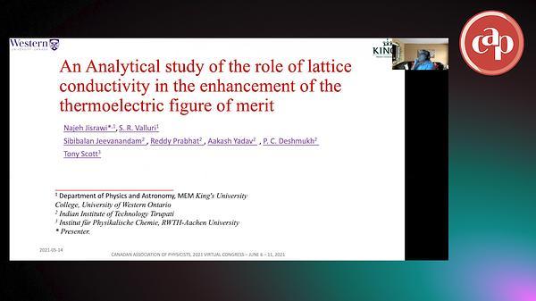 An Analytical study of the role of lattice conductivity in the enhancement of the thermoelectric figure of merit