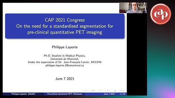 On the rationale for a standardized pre-clinical segmentation technique in PET pharmacokinetic