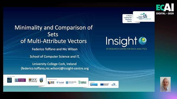 Minimality and Comparison of Sets of Multi-Attribute Vectors