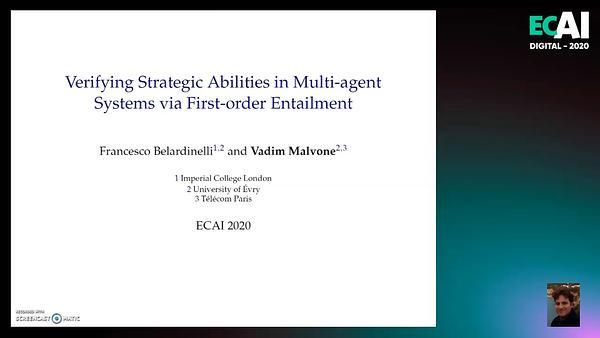 Verifying Strategic Abilities in Multi-agent Systems via First-order Entailment