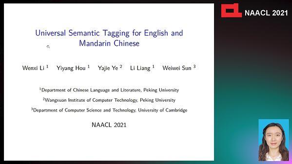 Universal Semantic Tagging for English and Mandarin Chinese