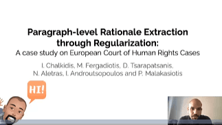 Paragraph-level Rationale Extraction through Regularization: A case study on European Court of Human Rights Cases