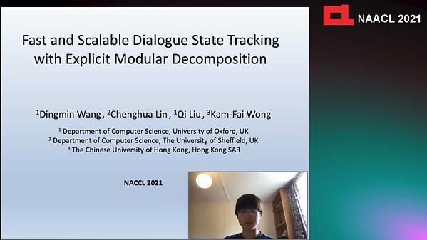 Fast and Scalable Dialogue State Tracking with Explicit Modular Decomposition