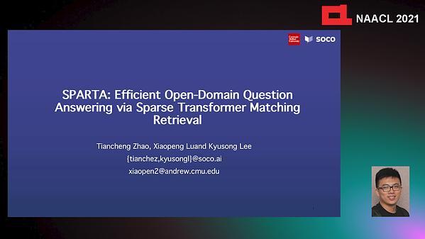 SPARTA: Efficient Open-Domain Question Answering via Sparse Transformer Matching Retrieval