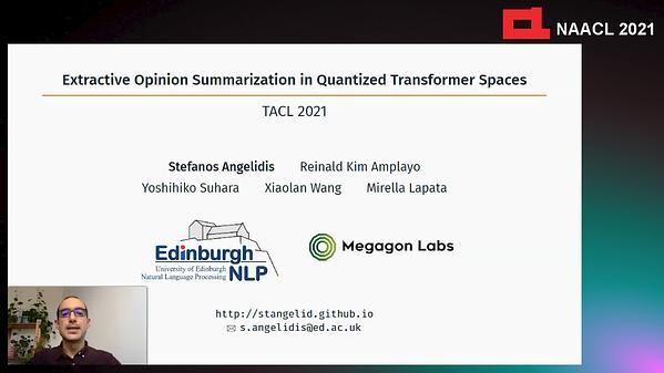 Extractive Opinion Summarization in Quantized Transformer Spaces