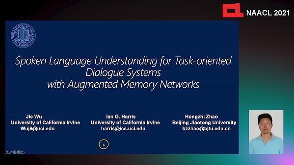 Spoken Language Understanding for Task-oriented Dialogue Systems with Augmented Memory Networks