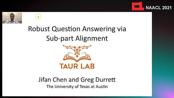 Robust Question Answering Through Sub-part Alignment