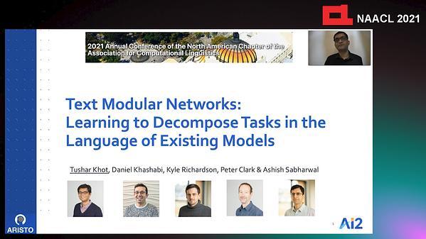 Text Modular Networks: Learning to Decompose Tasks in the Language of Existing Models