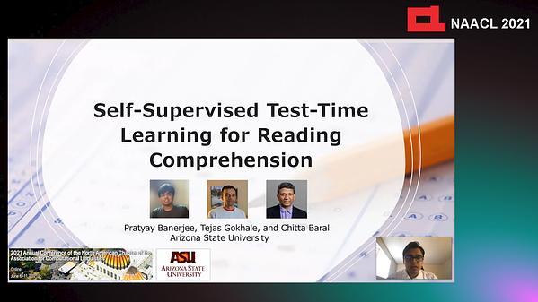 Self-Supervised Test-Time Learning for Reading Comprehension