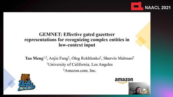 GEMNET: Effective Gated Gazetteer Representations for Recognizing Complex Entities in Low-context Input