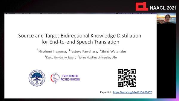Source and Target Bidirectional Knowledge Distillation for End-to-end Speech Translation