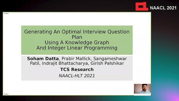 Generating An Optimal Interview Question Plan Using A Knowledge Graph And Integer Linear Programming