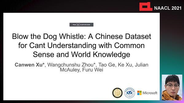 Blow the Dog Whistle: A Chinese Dataset for Cant Understanding with Common Sense and World Knowledge