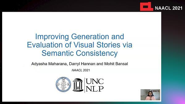 Improving Generation and Evaluation of Visual Stories via Semantic Consistency