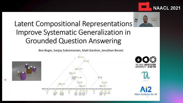 Latent Compositional Representations Improve Systematic Generalization in Grounded Question Answering