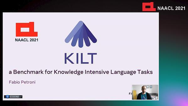 KILT: a Benchmark for Knowledge Intensive Language Tasks