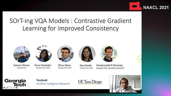SOrT-ing VQA Models : Contrastive Gradient Learning for Improved Consistency