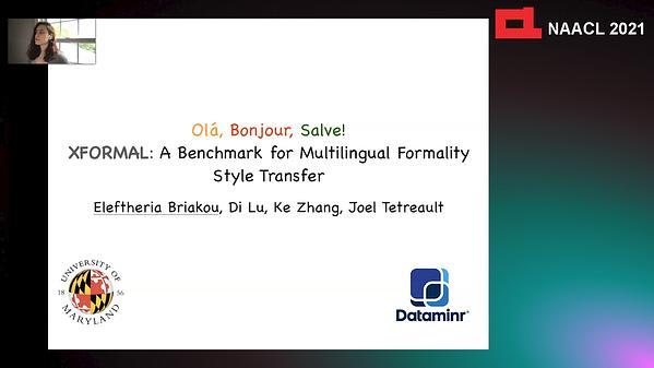 Olá, Bonjour, Salve! XFORMAL: A Benchmark for Multilingual Formality Style Transfer