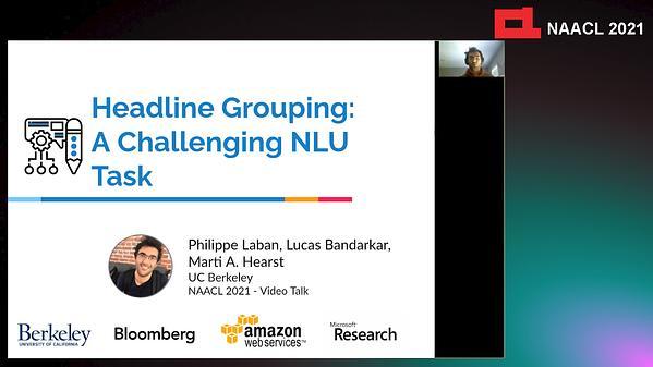 News Headline Grouping as a Challenging NLU Task