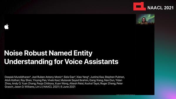 Noise Robust Named Entity Understanding for Voice Assistants