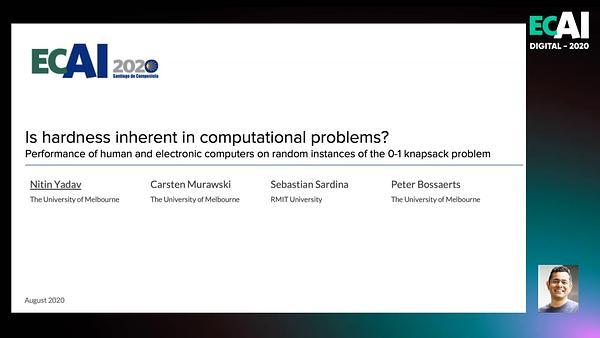 Is hardness inherent in computational problems? Performance of human and electronic computers on random instances of the 0-1 knapsack problem.