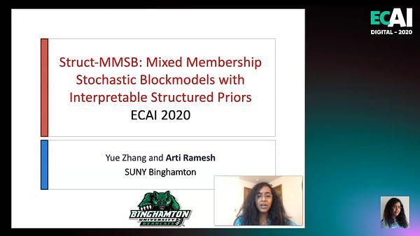 Struct-MMSB: Mixed Membership Stochastic Blockmodels with Interpretable Structured Priors
