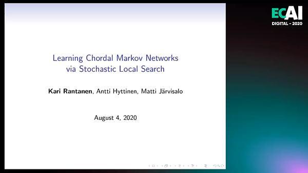 Learning Chordal Markov Networks via Stochastic Local Search