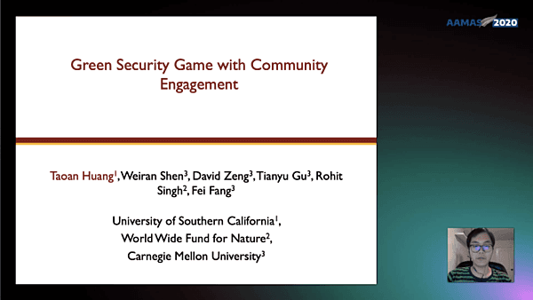 Green Security Game with Community Engagement