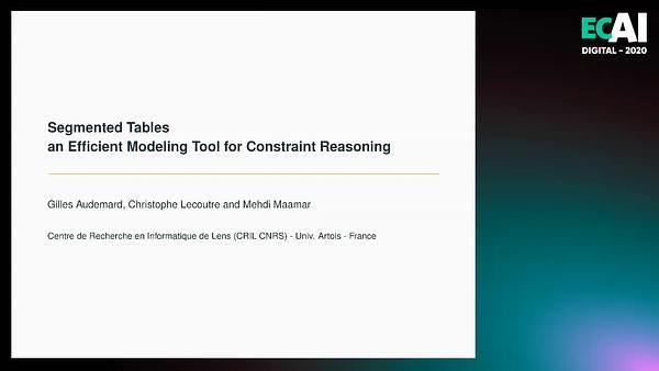 Segmented Tables: an Efficient Modeling Tool for Constraint Reasoning