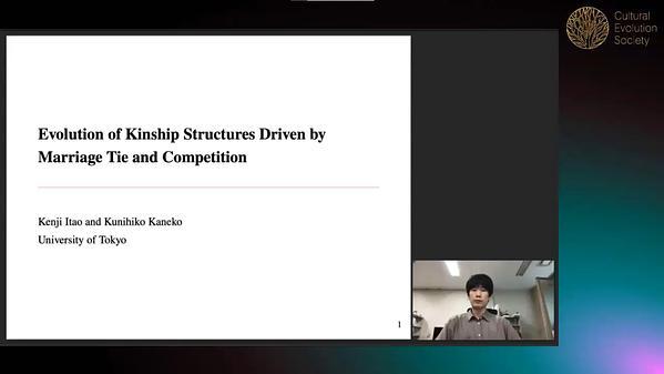 Evolution of kinship structures driven by marriage tie and competition