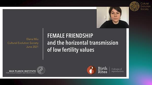 Female friendship and the horizontal transmission of low fertility values