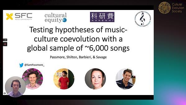 Testing hypotheses of music-culture coevolution with a global sample of 5,783 songs