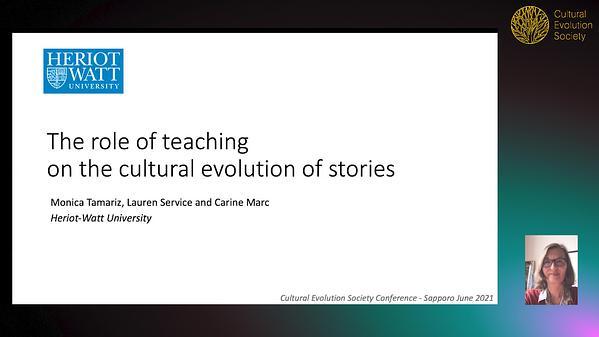 Effects of intent (teaching vs accurate reproduction) on the cultural evolution of narratives
