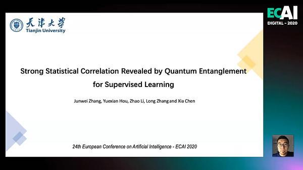 Strong Statistical Correlation Revealed by Quantum Entanglement for Supervised Learning 