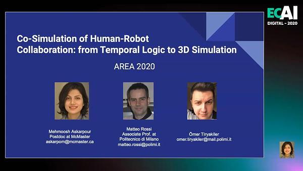 Co-Simulation of Human-Robot Collaboration: from Temporal Logic to 3D Simulation