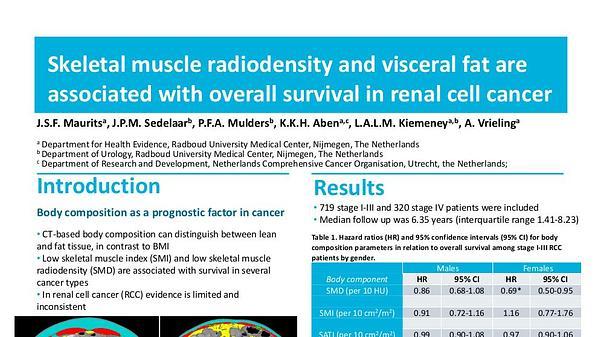 Skeletal muscle radiodensity and visceral fat are associated with overall survival in renal cell cancer