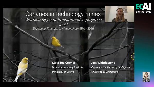 Canaries in Technology Mines: Warning Signs of Transformative Progress in AI