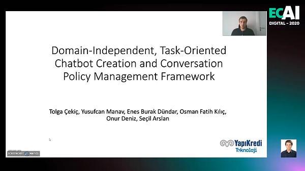 Domain-Independent, Task-Oriented Chatbot Creation and Conversation Policy Management Framework