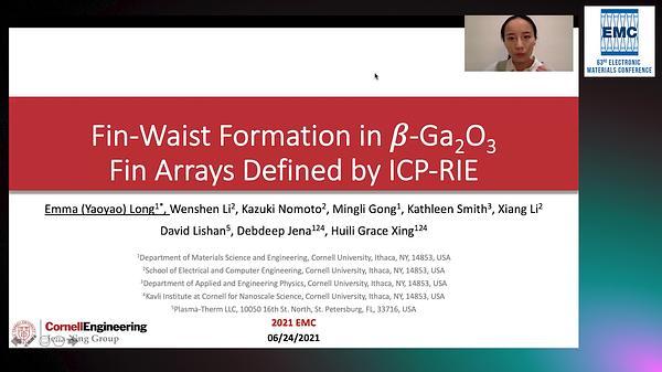 Fin-Waist Formation in β-Ga2O3 Fin Arrays Defined by ICP-RIE