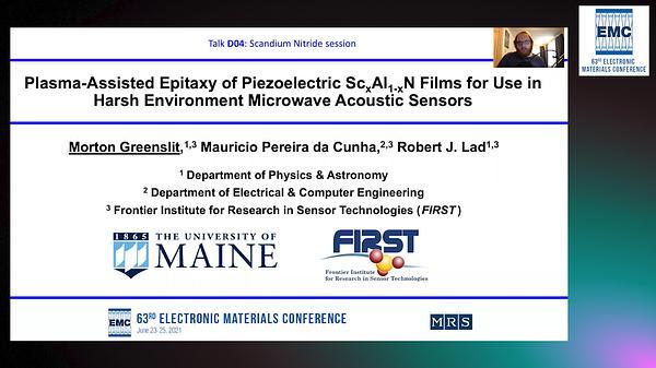 Plasma-Assisted Epitaxy of Piezoelectric ScxAl1-xN Films for Use in Harsh Environment Microwave Acoustic Sensors