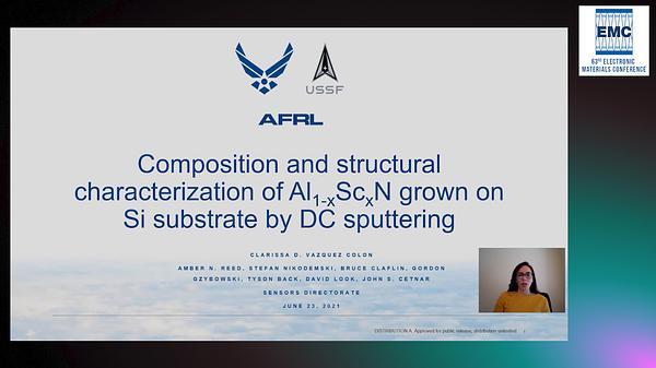 Composition and Electrical Characterization of ScxAl1-xN Grown on Si Substrate by DC Sputtering