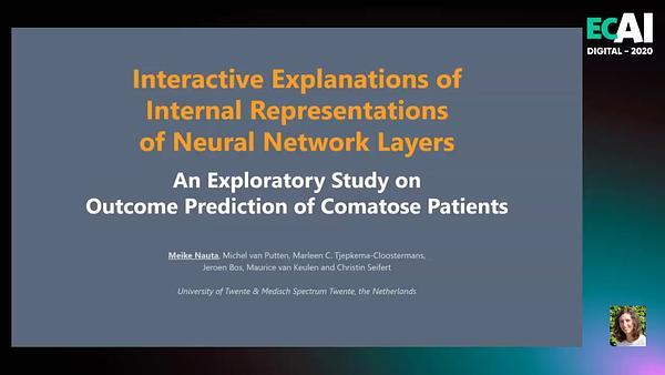 Interactive Explanations of Internal Representations of Neural Network Layers: An Exploratory Study on Outcome Prediction of Comatose Patients