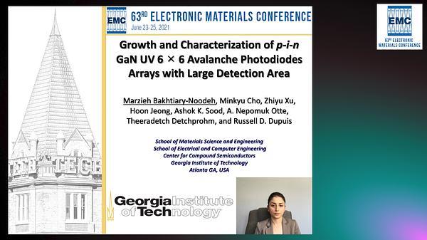 Growth and Characterization of p-i-n GaN UV 6 × 6 Avalanche Photodiodes Arrays with Large Detection Area