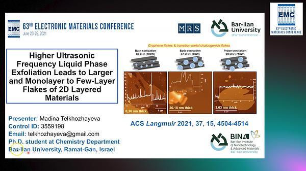 Higher Ultrasonic Frequency Liquid Phase Exfoliation as a More Efficient Method to Deposit Monolayer to Few-Layer Flakes of 2D Layered Materials