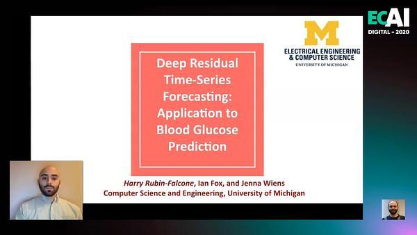 Deep Residual Time-Series Forecasting: Application to Blood Glucose Prediction