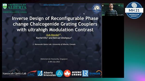 Inverse design of reconfigurable phase change chalcogenide grating couplers with ultrahigh modulation contrast